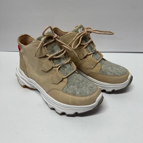 Sorel Womens Kinetic Breakthru Caribou Waterproof Boot Nova Sand Stone Size 10 - Picture 1 of 7